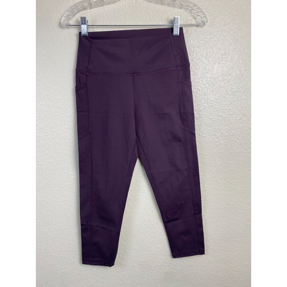Zyia Active Crop Athletic leggings  Womens size 8 Purple‎ Activewear Gym Pockets